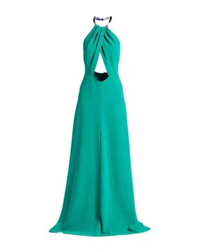 Pucci Woman Maxi Dress Emerald Green Size 10 Polyester, Elastane, Silk