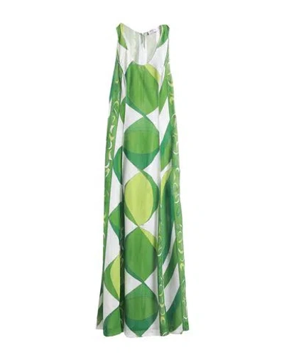 Pucci Woman Maxi Dress Green Size 8 Viscose, Polyamide, Elastane