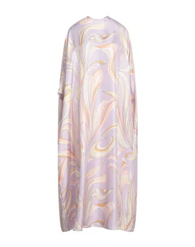 Pucci Woman Maxi Dress Lilac Size Onesize Silk In Pink
