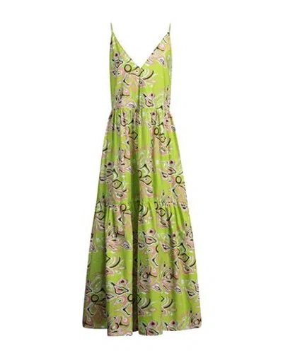 Pucci Woman Maxi Dress Lime Green Size 12 Cotton