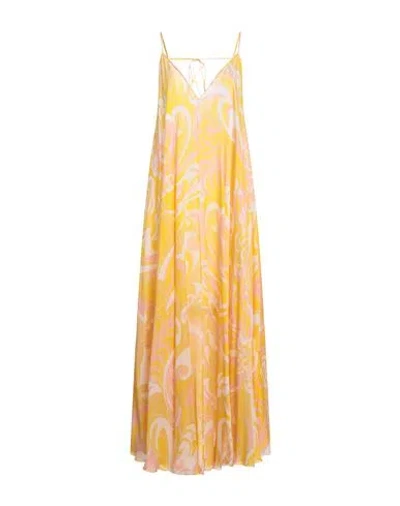 Pucci Woman Maxi Dress Yellow Size 8 Silk