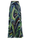 Pucci Iride High Rise Silk Chiffon Maxi Skirt In Blue