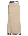 Pucci Woman Maxi Skirt Taupe Size 12 Cotton, Elastane In Neutral