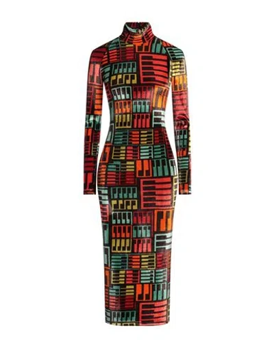Pucci Woman Midi Dress Dark Brown Size L Viscose, Polyamide, Elastane