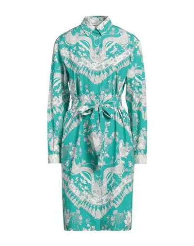 Pucci Woman Midi Dress Green Size 6 Cotton