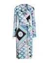 Pucci Geometric Wrap Midi Dress In Purple