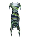 Pucci Woman Midi Dress Midnight Blue Size 6 Silk In Blue