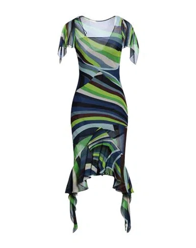 Pucci Woman Midi Dress Midnight Blue Size 6 Silk