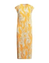 Pucci Woman Midi Dress Orange Size 12 Polyester In Orange