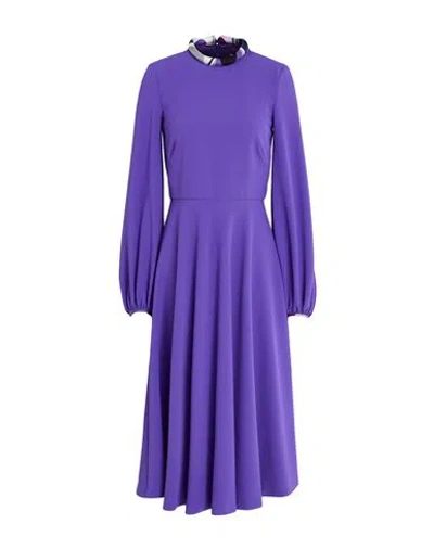 Pucci Woman Midi Dress Purple Size 4 Polyester, Elastane In Blue