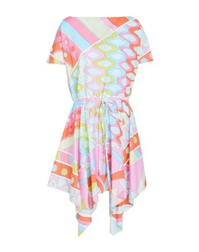 Pucci Woman Midi Dress Sky Blue Size Xs Cotton In Multi