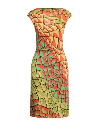 Pucci Woman Midi Dress Yellow Size 12 Viscose, Polyurethane, Silk, Polyester