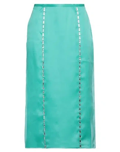 Pucci Woman Midi Skirt Emerald Green Size 8 Silk