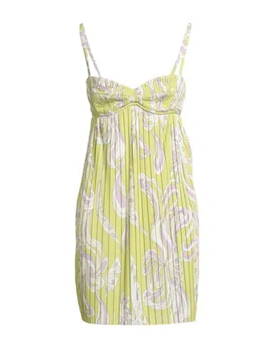 Pucci Woman Mini Dress Light Green Size 10 Polyester