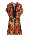 Pucci Woman Mini Dress Orange Size 14 Silk In Orange