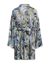 Pucci Woman Mini Dress Slate Blue Size 12 Silk, Polyamide, Elastane In Blue