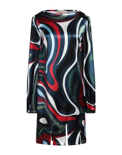 Pucci Woman Mini Dress Slate Blue Size 6 Viscose