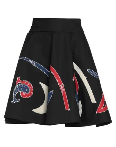 Pucci Woman Mini Skirt Black Size 6 Cotton, Acetate, Polyester