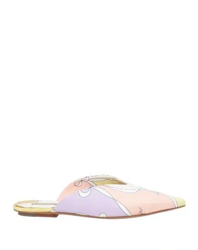 Pucci Woman Mules & Clogs Blush Size 11 Textile Fibers In Pink