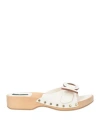 Pucci Appliquéd Leather Mules In White