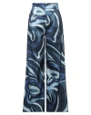 PUCCI PUCCI WOMAN PANTS AZURE SIZE 8 SILK, ELASTANE