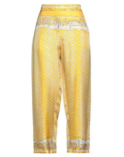 Pucci Woman Pants Yellow Size 8 Silk