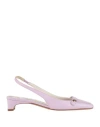 Pucci Woman Pumps Lilac Size 7 Calfskin, Goat Skin In Purple