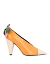 Pucci Woman Pumps Mandarin Size 8 Leather In Mandarin