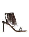 Pucci Woman Sandals Dark Brown Size 6 Leather