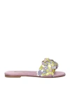 Pucci Woman Sandals Light Purple Size 7 Textile Fibers In Purple
