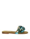 Pucci Woman Sandals Military Green Size 5 Textile Fibers
