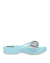 Pucci Woman Sandals Turquoise Size 7 Synthetic Material In Blue