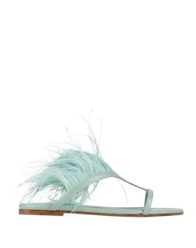 Pucci Woman Sandals Turquoise Size 8 Leather In Blue