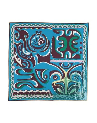Pucci Woman Scarf Azure Size - Silk In Blue