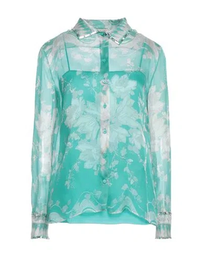 Pucci Woman Shirt Emerald Green Size 12 Silk