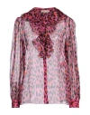 Pucci Woman Shirt Fuchsia Size 14 Silk, Polyester In Pink