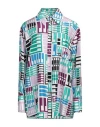 Pucci Woman Shirt Green Size 14 Silk In Green