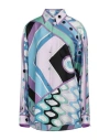 Pucci Vivara-print Silk Shirt In Blue