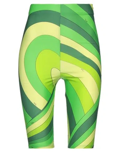 Pucci Woman Shorts & Bermuda Shorts Acid Green Size S Polyamide, Elastane