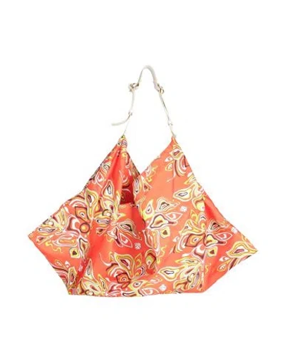 Pucci Woman Shoulder Bag Orange Size - Polyester, Calfskin
