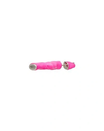 Pucci Woman Single Earring Fuchsia Size - Resin, Bronze In Pink