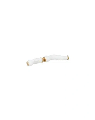 Pucci Woman Single Earring White Size - Resin, Bronze