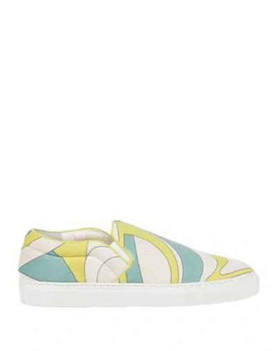 Pucci Woman Sneakers Lime Green Size 9 Textile Fibers In Multi