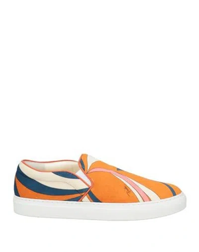 Pucci Woman Sneakers Orange Size 6 Textile Fibers