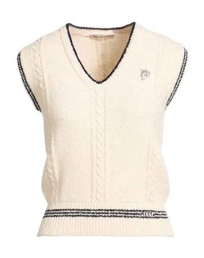 Pucci Striped Embroidered Cable-knit Cotton-blend Vest In Multi