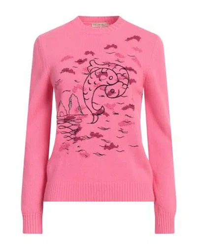 Pucci Woman Sweater Fuchsia Size L Wool In Pink