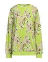 Pucci Woman Sweatshirt Lime Green Size Xl Polyester, Polyamide, Elastane, Cotton