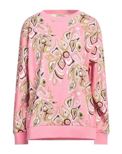 Pucci Woman Sweatshirt Pink Size M Polyester, Polyamide, Elastane, Cotton