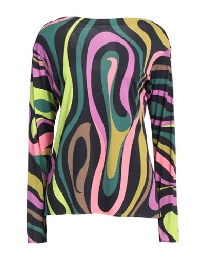 Pucci Woman T-shirt Black Size 8 Viscose, Silk
