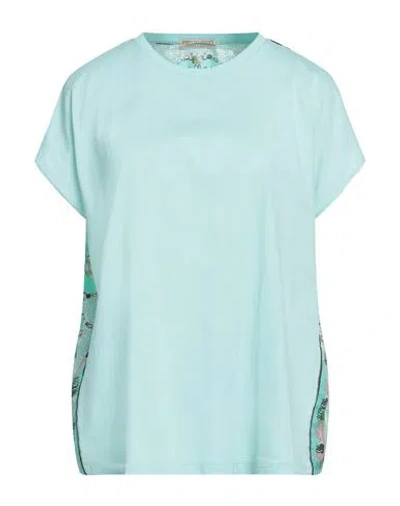 Pucci Woman T-shirt Light Green Size M Cotton, Silk